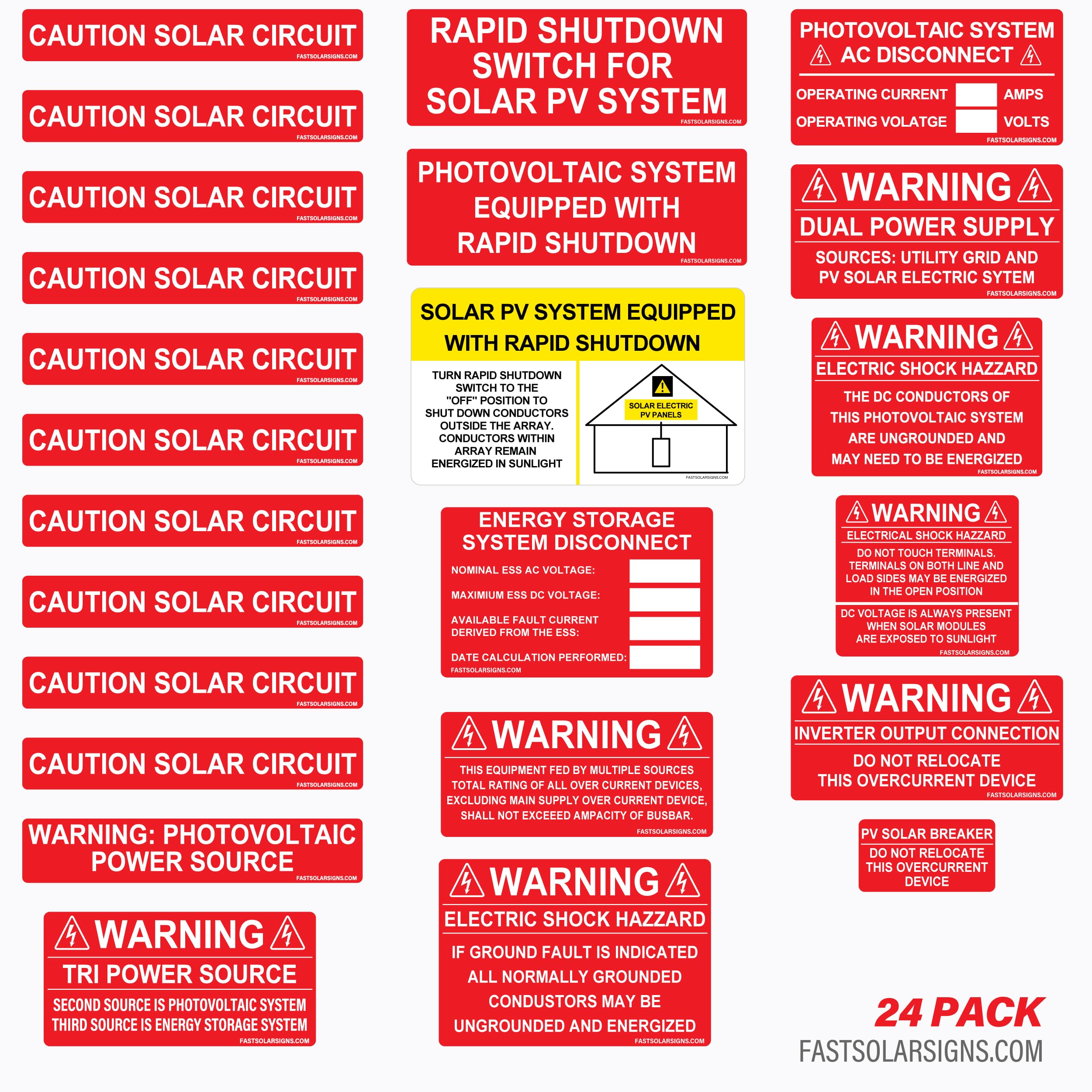 Amazon.com: NEC Compliant Solar Warning Labels Kit – Weatherproof